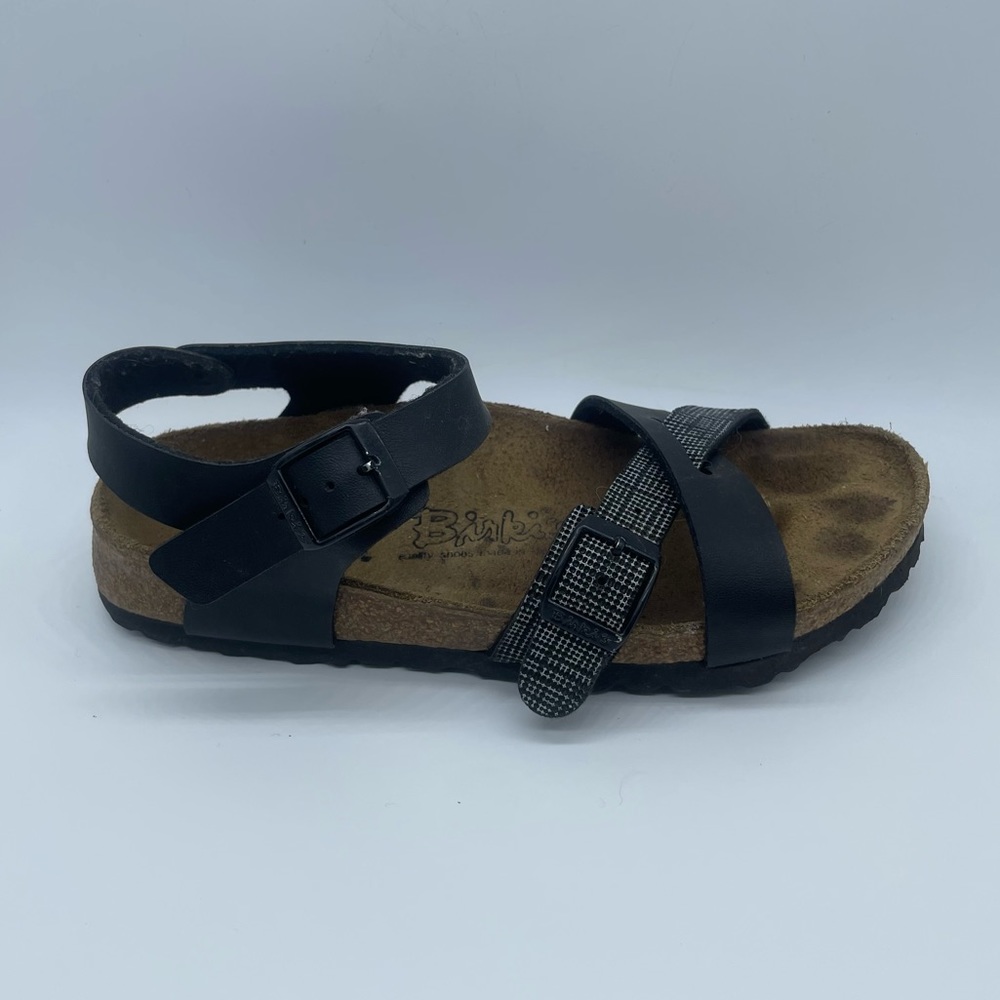 Birki's by Birkenstock Lillie Sandals Women's 5 Black White Print Narrow